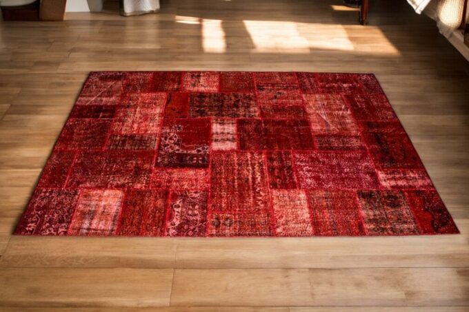 Tapete Contemporâneo Vermelho